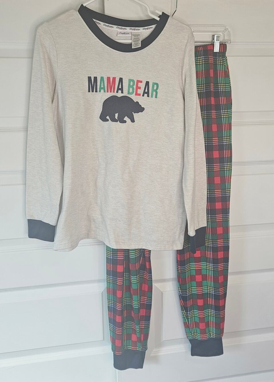 Mama Bear Plaid Pajama Set Matching Family Christmas Pajamas Size Medium